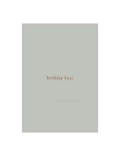 BIRTHDAY HUGS postcard, blush